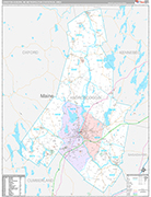 Lewiston-Auburn Wall Map Premium Style
